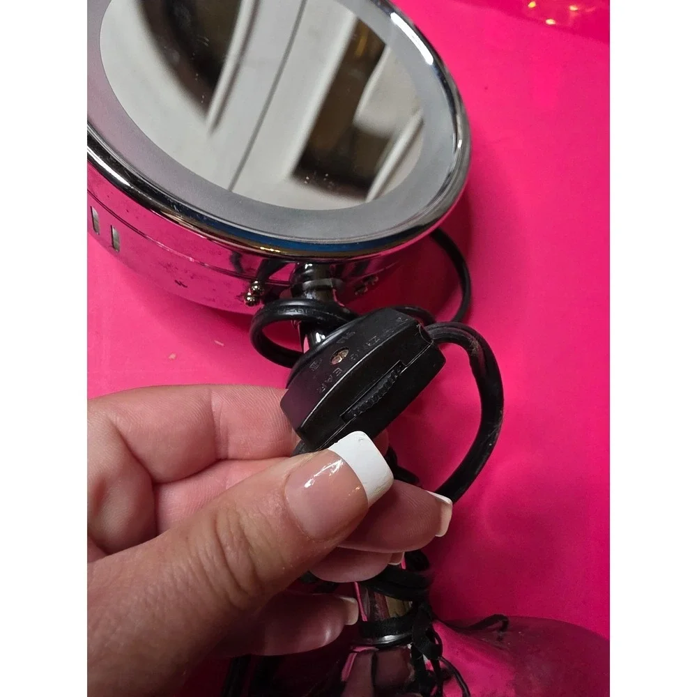 Conair BE150T Lighted Makeup Mirror Chrome Tabletop Round Vanity‎ Mirror T56MP